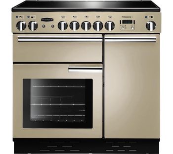 RANGEMASTER Professional 90 Electric Induction Range Cooker - Cream & Chrome, Cream