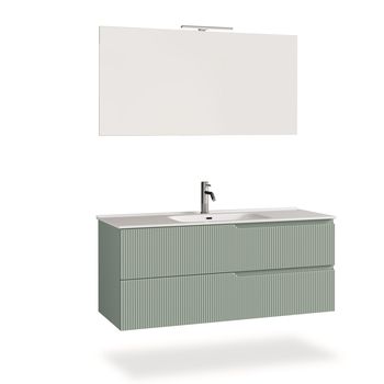 Mueble de baño de 4 piezas en mdf verde salvia