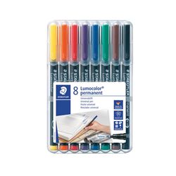 Staedtler Lumocolour Permanent Assorted Marker Pen 0.6mm Line - 318WP8