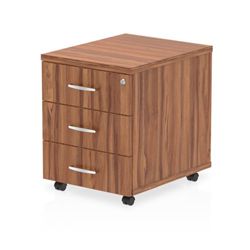 Impulse Mobile Pedestal 3 Drawer Walnut - I000125