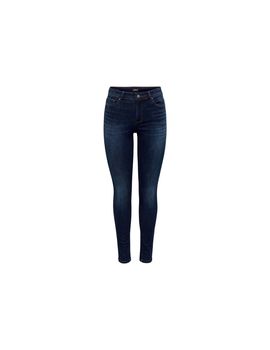 Pantalón only onlwauw mid bj581 dark blue denim mujer