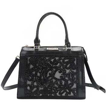 Nicole Lee Bolso de mano BOLSO SATCHEL CON ENCAJE (NEGRO) para mujer