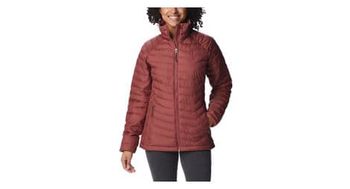 Chaqueta de plumon columbia powder lite burdeos para mujer