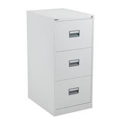 Legato Steel 3 Drawer Filing Cabinet - White Ref TCS3FC-WH