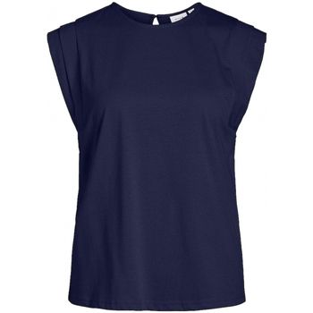 Only Blusa VILA Top Sinata S/S - Navy Blazer para mujer