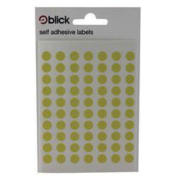 Blick Coloured Labels in Bags Round 8mm Dia 490 Per Bag - RS003458