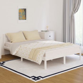 vidaXL Estructura de cama sin colchón madera de pino blanco 140x200 cm