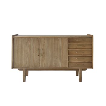 Mueble de baño de dos lavabos de madera mindi maciza de 135 cm