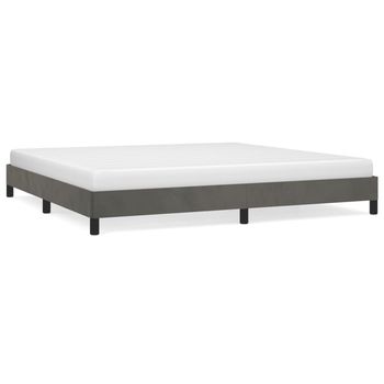 vidaXL Estructura cama sin colchón terciopelo gris oscuro 200x200 cm