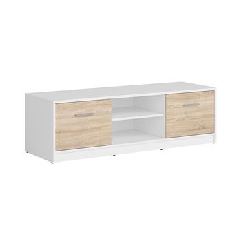 Mueble tv 2 puertas estratificado marrón blanco