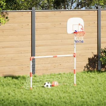 vidaXL Juego infantil de fútbol y baloncesto con balones 98x50x70 cm