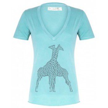 So Charlotte Camiseta V neck short sleeves Giraffe T00-91-80 Vert para mujer