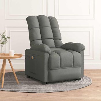 vidaXL Sillón de masaje eléctrico tela gris oscuro