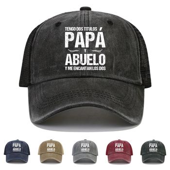 Gorra de béisbol de malla con estampado de eslogan en español 