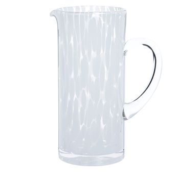 Jarra de cristal transparente con moteado blanco 1,6 l