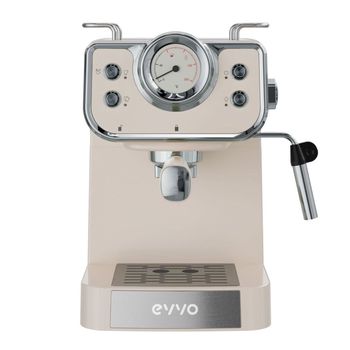 Evvo Retro Cafetera Espresso Intensa con Brazo Doble 15 Bares 1.5L Beige