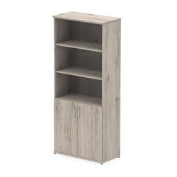 Impulse 2000mm Open Shelves Cupboard Grey Oak