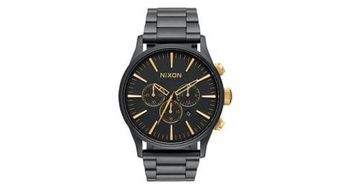 Reloj unisex nixon sentry chrono negro mate oro