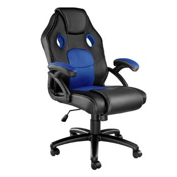 Silla de oficina racing mike poli piel negro/azul