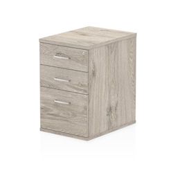 Impulse 600mm Deep Desk High Pedestal Grey Oak