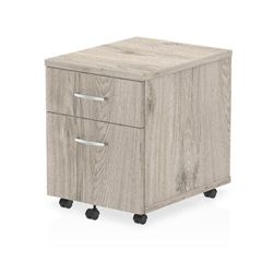 Impulse 2 Drawer Mobile Pedestal Grey Oak