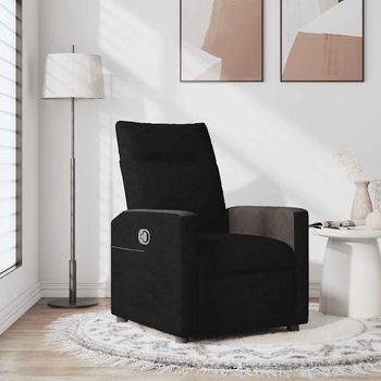 vidaXL Sillón reclinable de tela negro