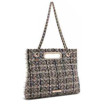 Nicole Lee Bolso de mano BOLSO CLUTCH ESTILO TWEED (BEIGE) para mujer