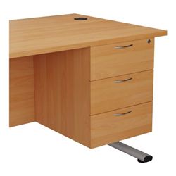 Essentials Fixed Pedestal 3 Drawers : Standard : Beech