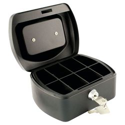 Q-Connect Cash Box 6 Inch Black Ref KF02601