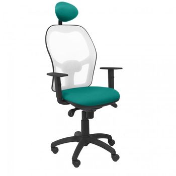 Piqueras y Crespo Jorquera Silla Malla Blanca Asiento Bali con Cabecero Fijo Verde Claro