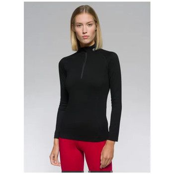 Rewoolution Camiseta manga larga Camiseta LS Half Zip Mujer - Negro para mujer