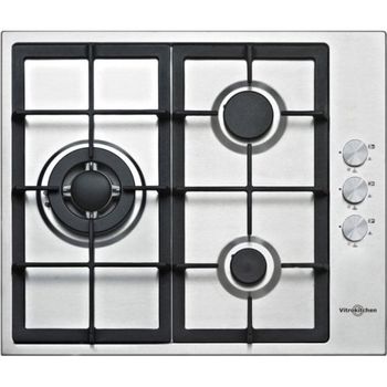 Vitrokitchen EN636LIN Placa de Gas Natural 3 Zonas 60cm Acero Inoxidable