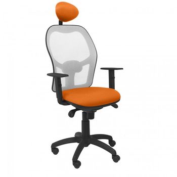 Piqueras y Crespo Jorquera Silla Malla Gris Asiento Bali Naranja con Cabecero Fijo