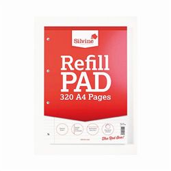 Silvine Refill Pad 320 Pages Ruled Margin Punched 4 Holes A4 (Pack 3)