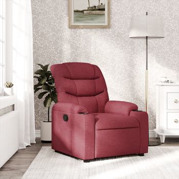 vidaXL Sillón reclinable de tela rojo tinto