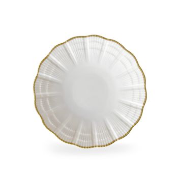 Plato de canapé (x6) porcelena blanco/oro