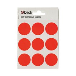 Blick Coloured Labels in Bags Round 29mm Dia 36 Per Bag Red (720 Pack)