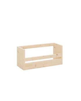 Estante zapatero de madera maciza en tono natural de 53,5x25cm