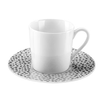 Taza café con platito (x6) porcelena platine