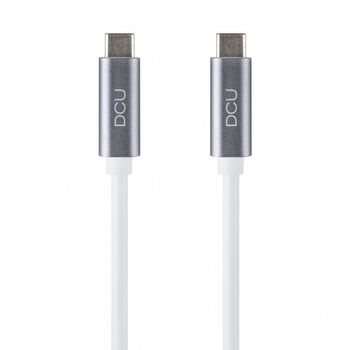 DCU Tecnologic Cable USB-C a USB-C Macho/Macho 1m Blanco