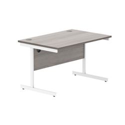 Office Rectangular Desk Single Cantilever 1200X800 Grey Oak/White