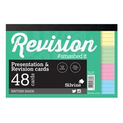 Silvine 48 Revision Notecard Pad Lined Multi-Coloured (Pack of 960)