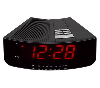 LOGIK LCRAN12 Analogue Clock Radio - Black, Black