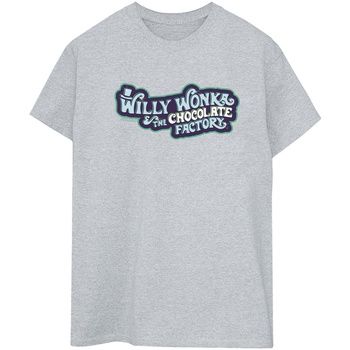 Willy Wonka Camiseta manga larga Chocolate Factory Logo para mujer