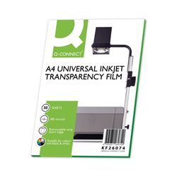 Q-Connect Inkjet Over Head Projector Film (Pack of 50) Ref KF26074