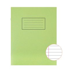 Silvine Exercise Book 229 x 178mm Ruled with Margin Green (10 Pack)