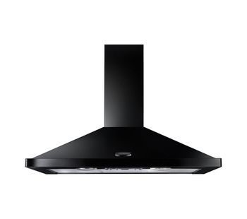 RANGEMASTER LEIHDC90BB Chimney Cooker Hood - Black & Brass, Black