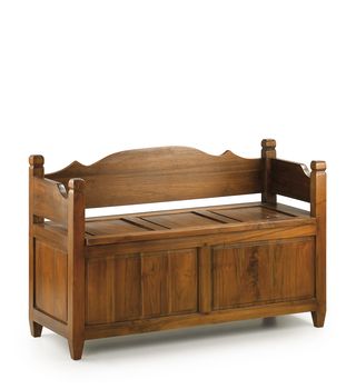 Banco baúl de madera de mindi marrón anch. 110 cm