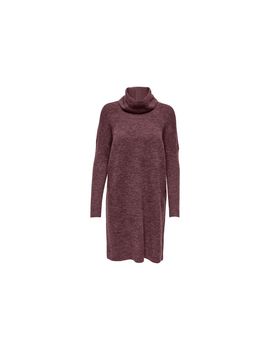 Vestido only jana cowlnck wool rosa brown mujer