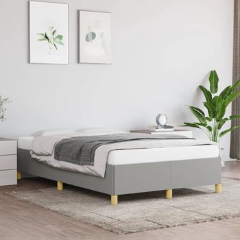 vidaXL Estructura de cama sin colchón tela gris claro 120x190 cm